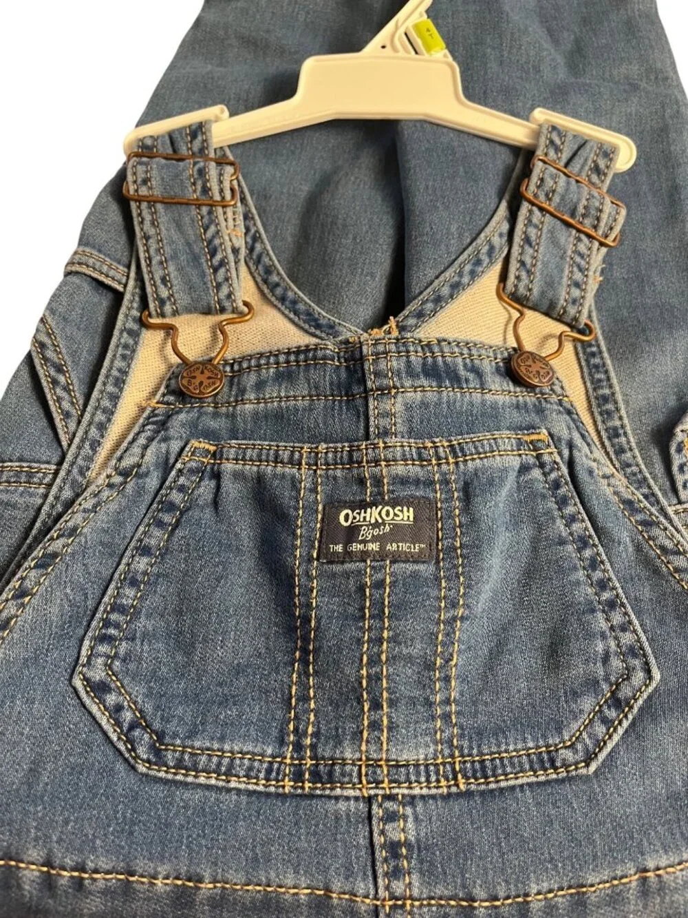 OshKosh Bgosh Toddler Boys Blue Denim Overalls 4T With Stretch Adjustable Straps